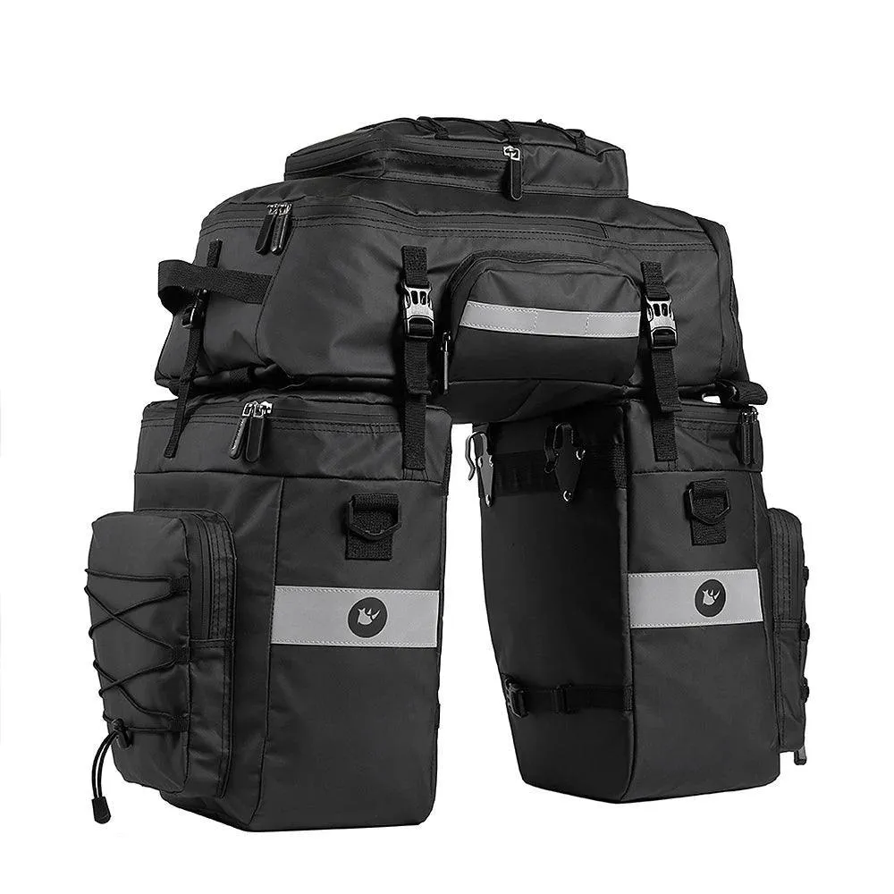 Bike Pannier Bag 3 In 1 Big Capacity With Rain Cover Rear Rack Seat Trunk Bags For Mtb Road Folding Bicycles E-Bike