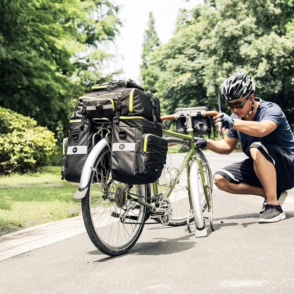 Bike Pannier Bag 3 In 1 Big Capacity With Rain Cover Rear Rack Seat Trunk Bags For Mtb Road Folding Bicycles E-Bike
