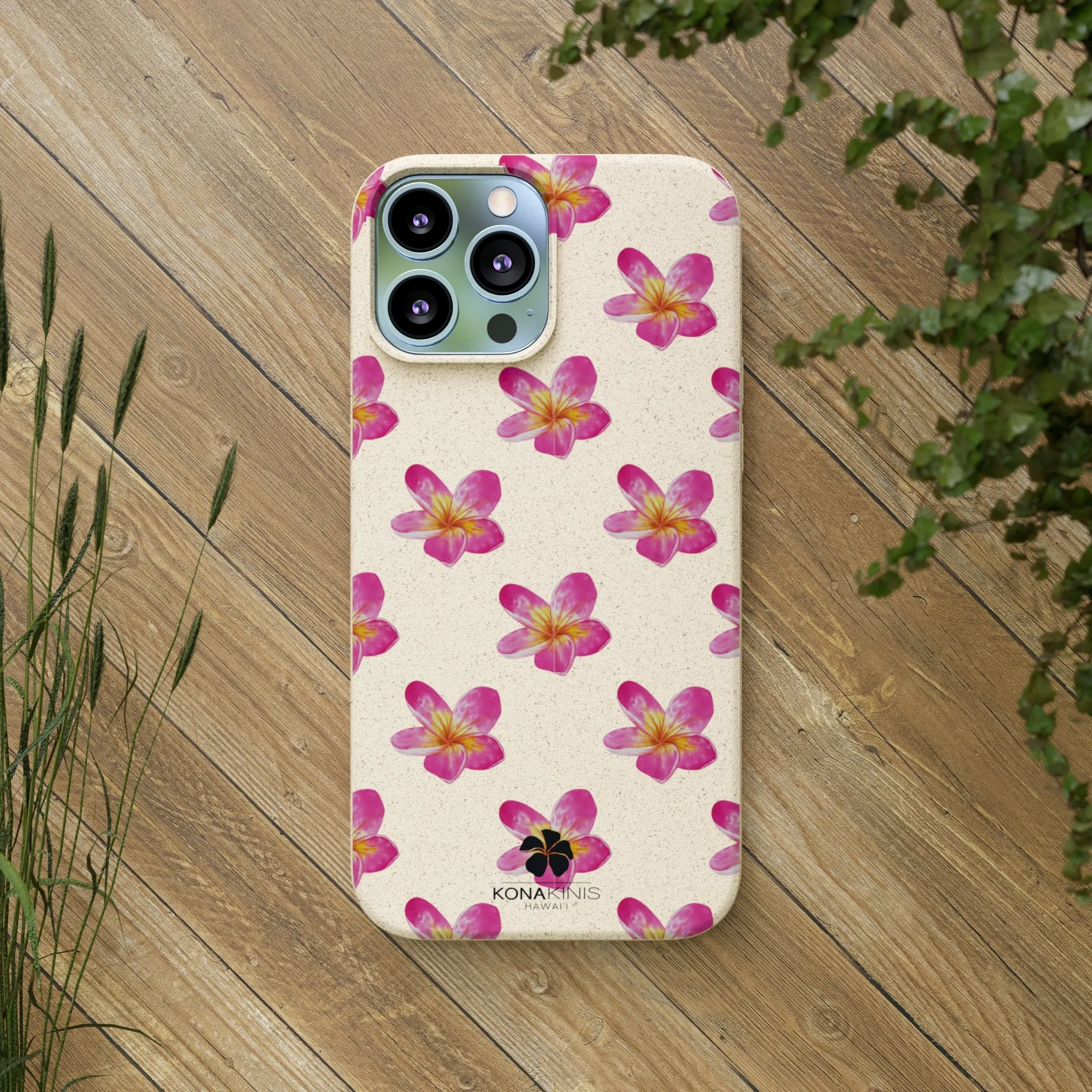 Biodegradable Cell Phone Case - Pink Plumeria