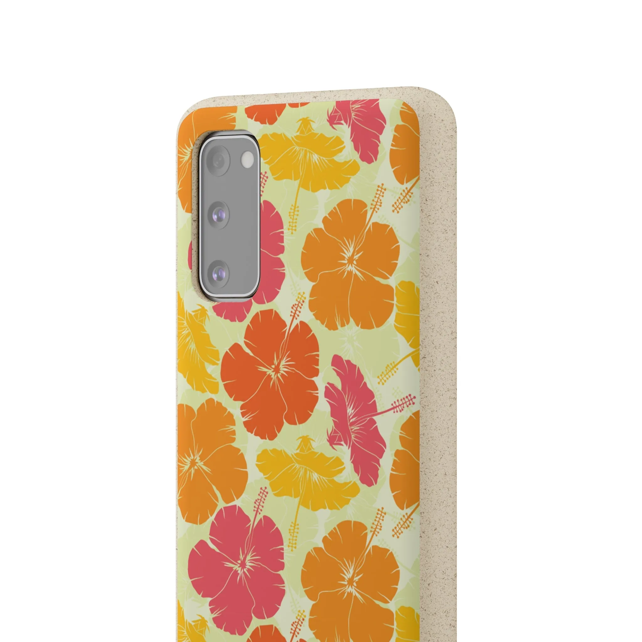 Biodegradable Cell Phone Case - Vintage Hibiscus