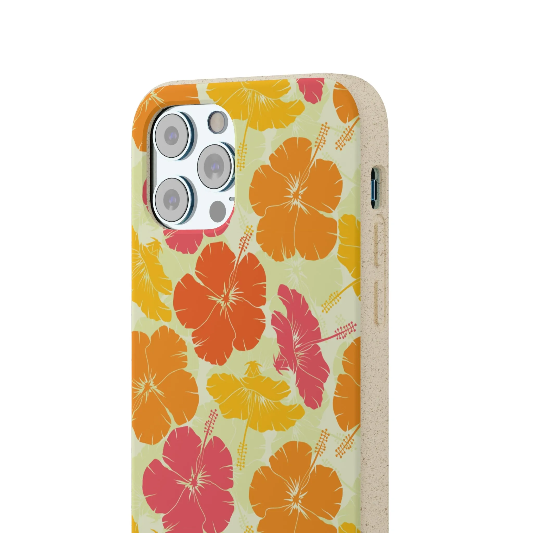 Biodegradable Cell Phone Case - Vintage Hibiscus