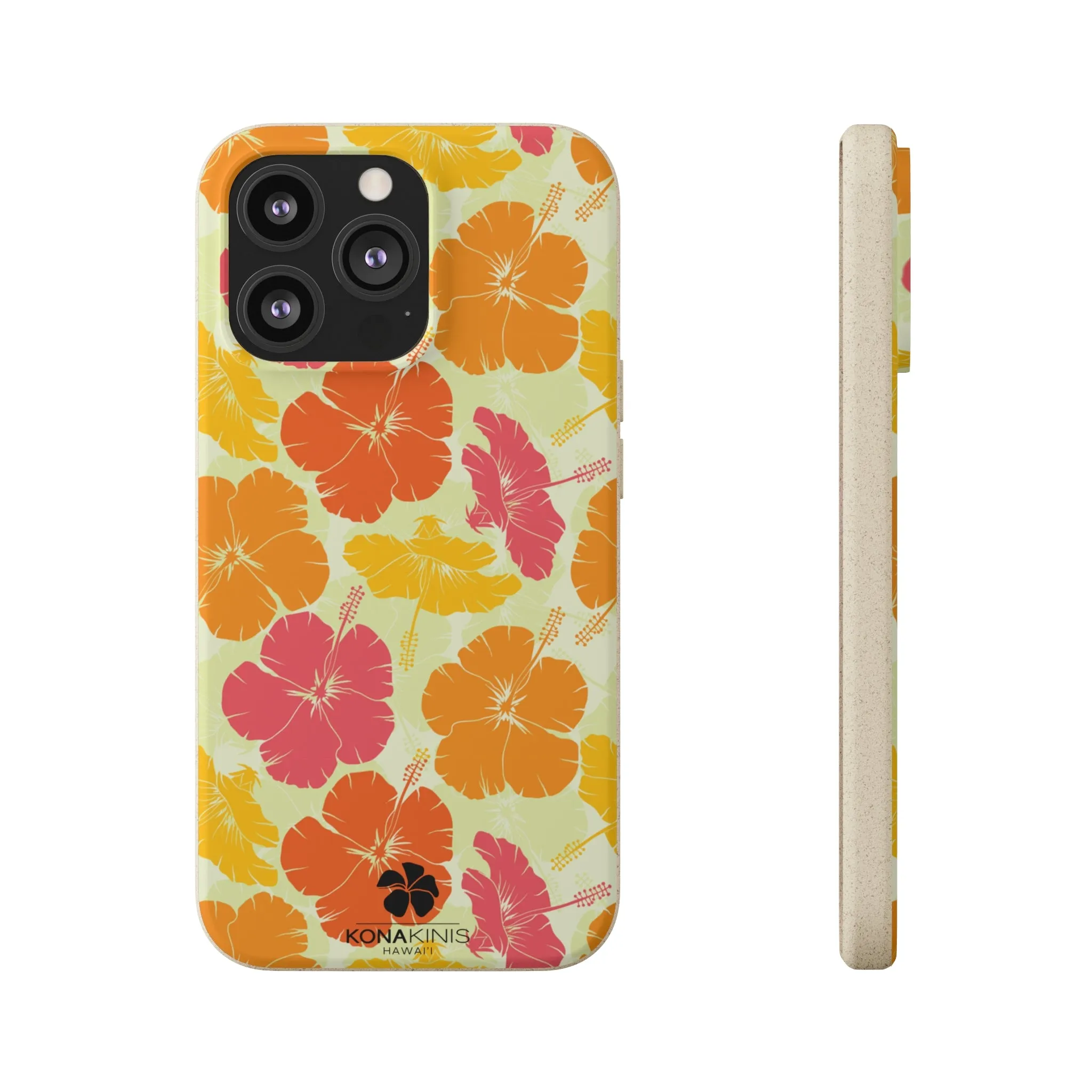 Biodegradable Cell Phone Case - Vintage Hibiscus