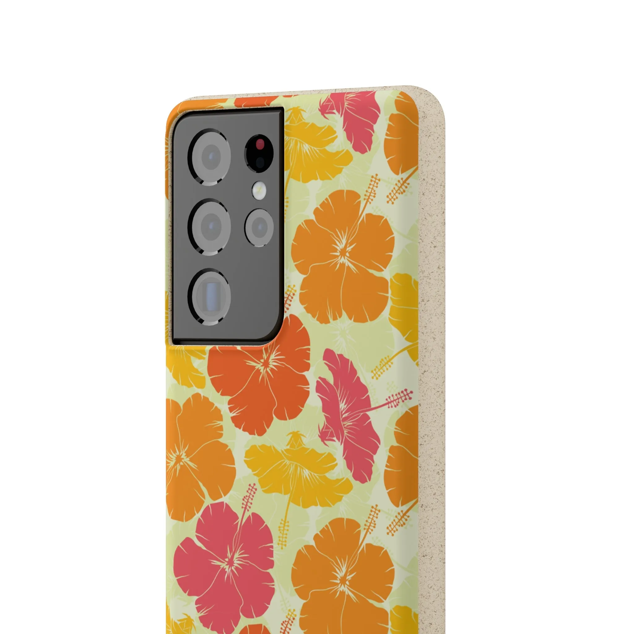 Biodegradable Cell Phone Case - Vintage Hibiscus