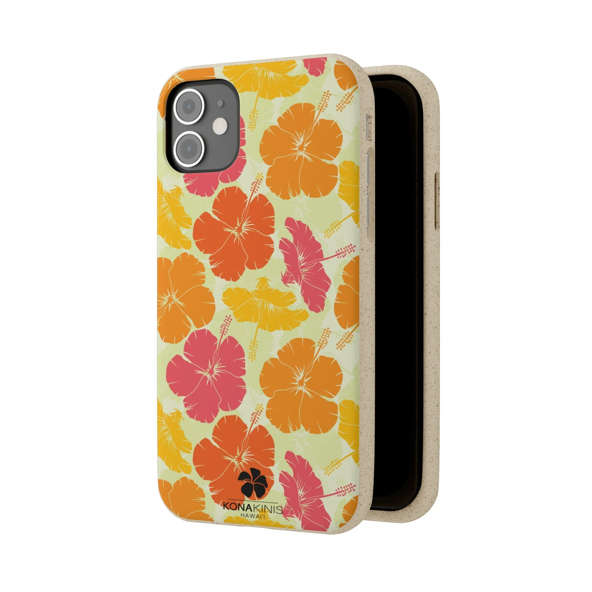 Biodegradable Cell Phone Case - Vintage Hibiscus