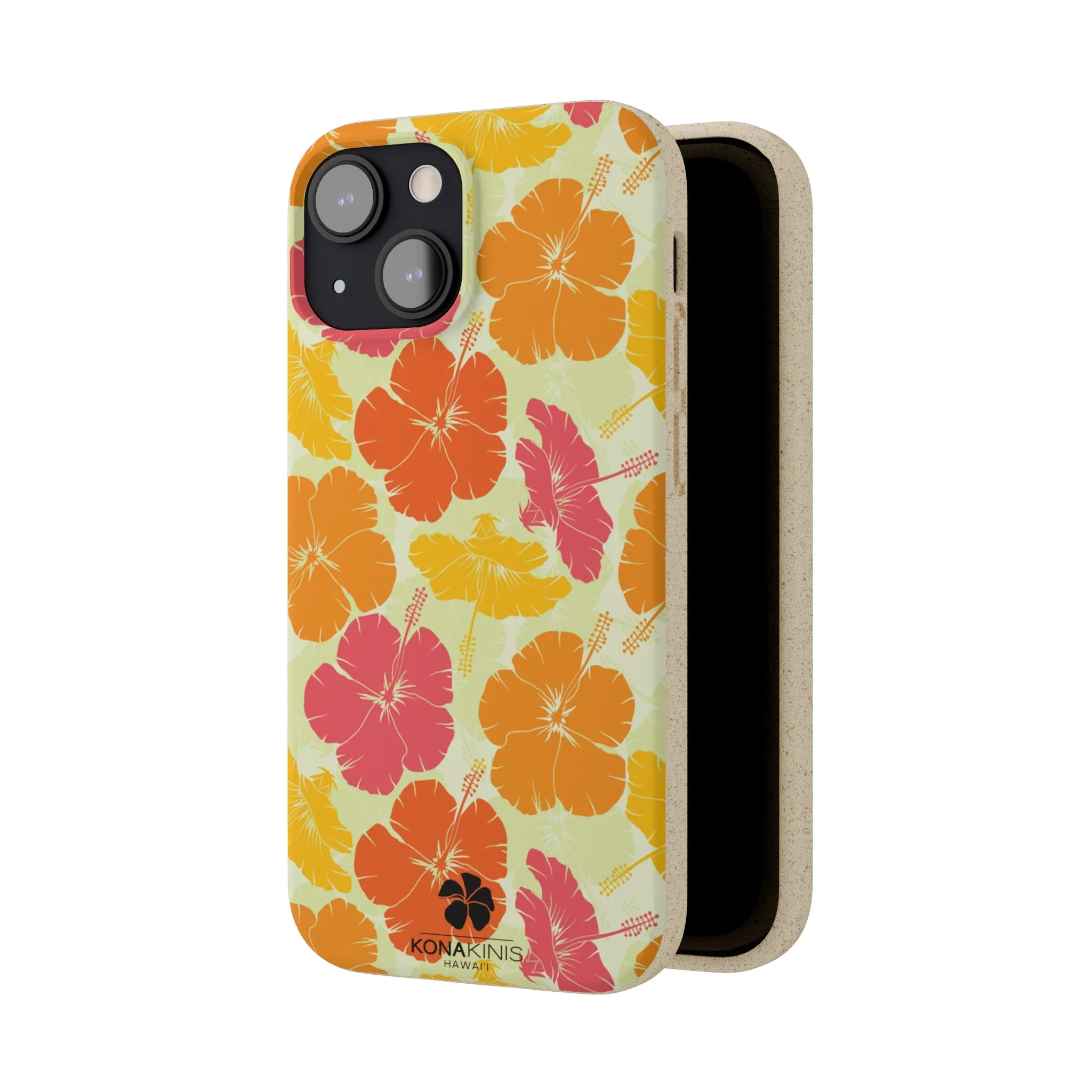 Biodegradable Cell Phone Case - Vintage Hibiscus