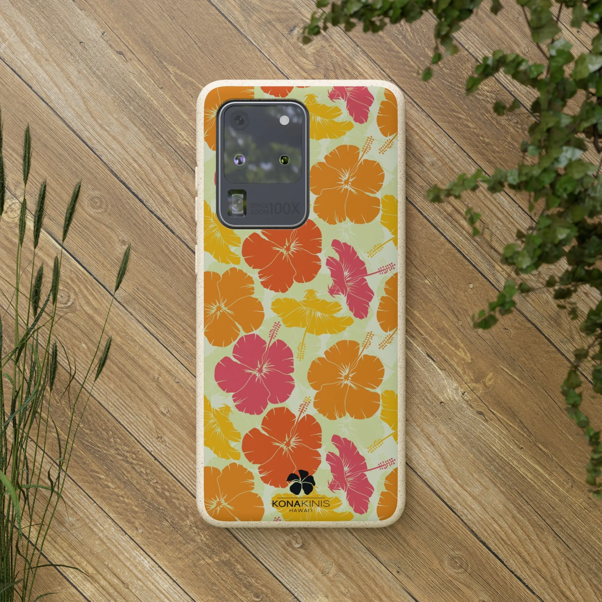 Biodegradable Cell Phone Case - Vintage Hibiscus