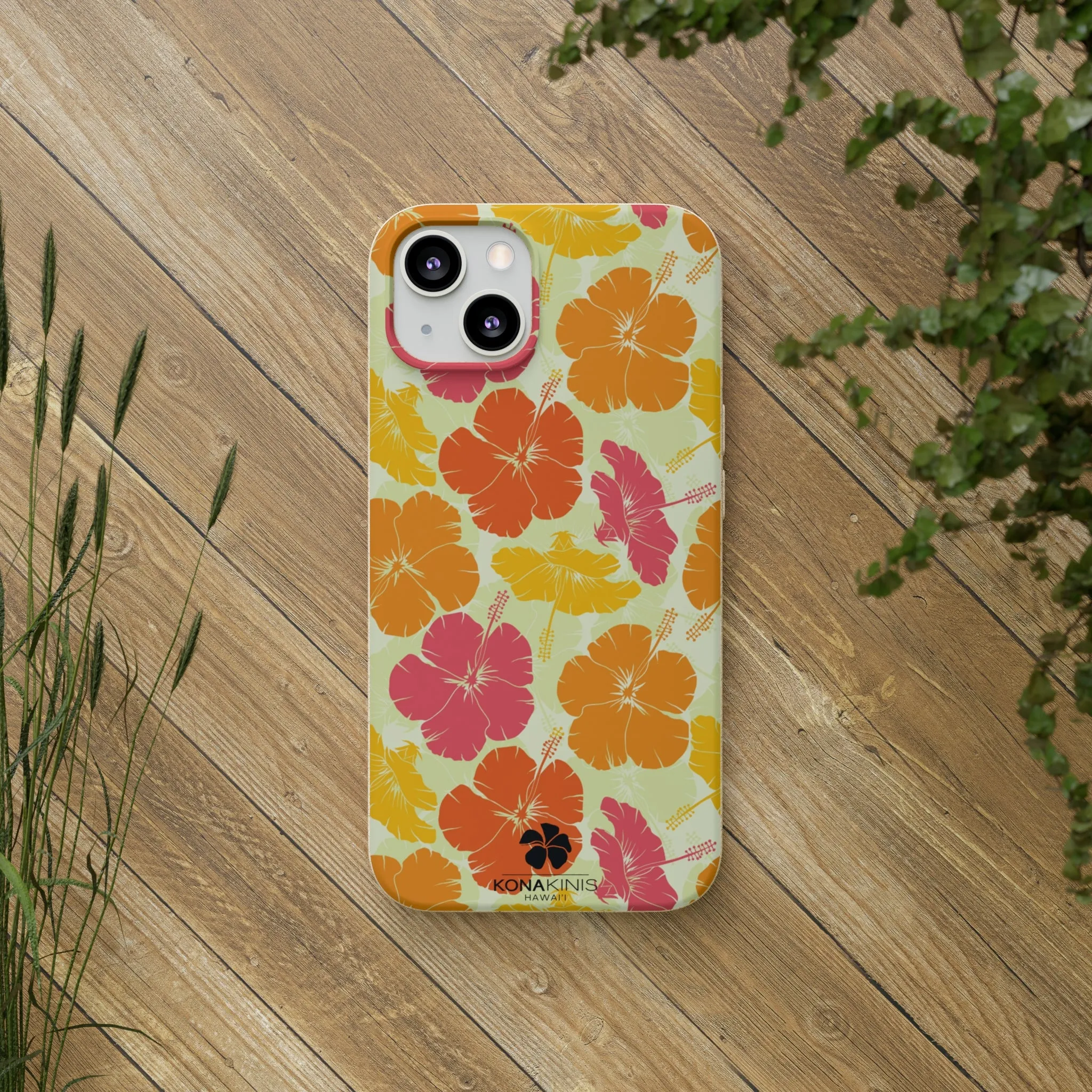 Biodegradable Cell Phone Case - Vintage Hibiscus