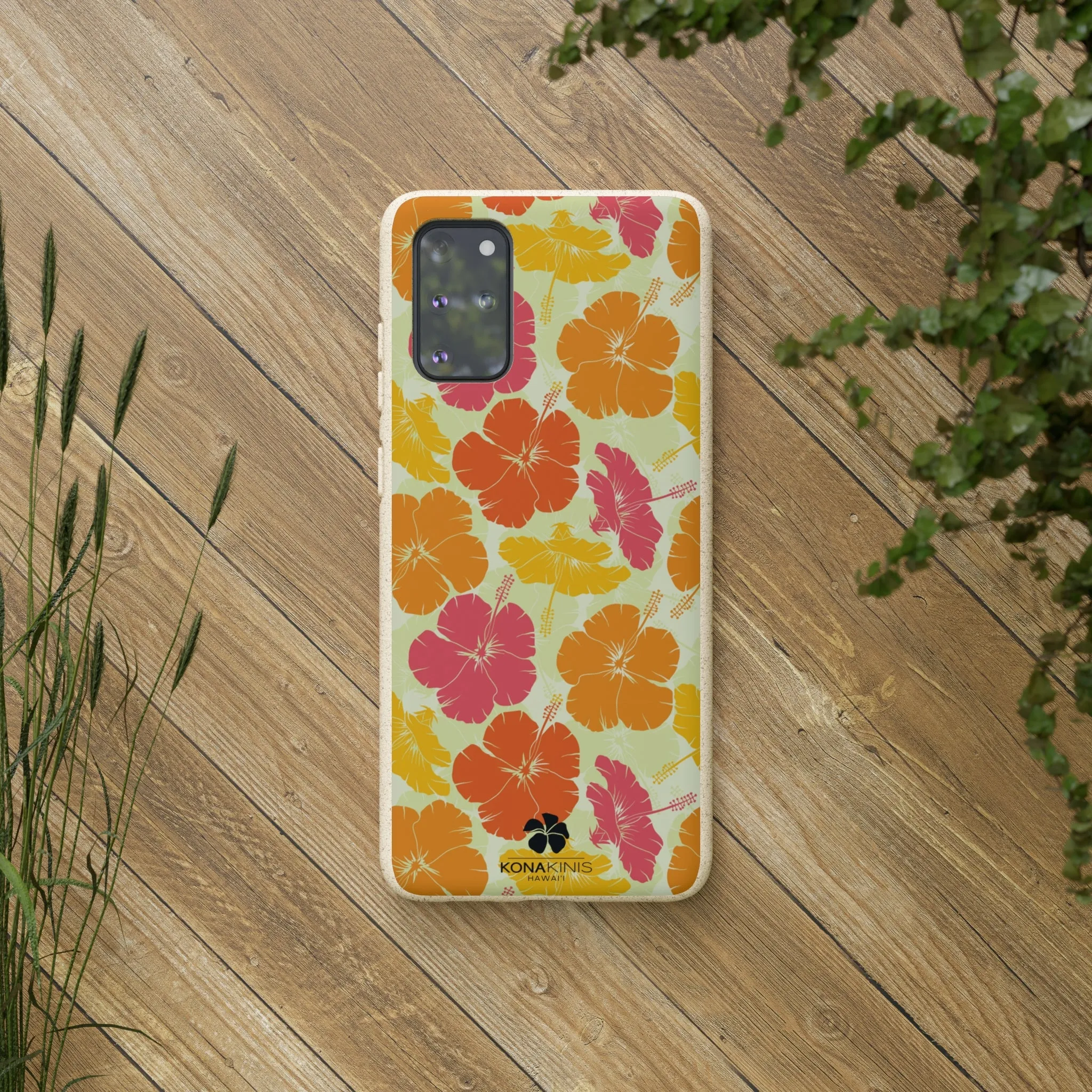 Biodegradable Cell Phone Case - Vintage Hibiscus