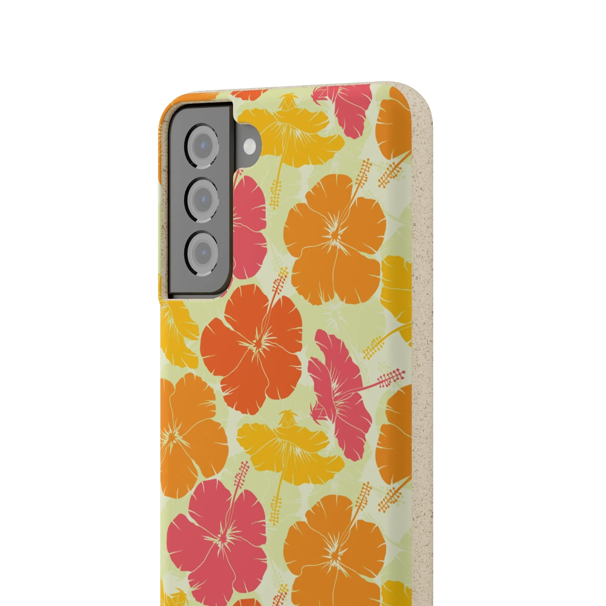 Biodegradable Cell Phone Case - Vintage Hibiscus