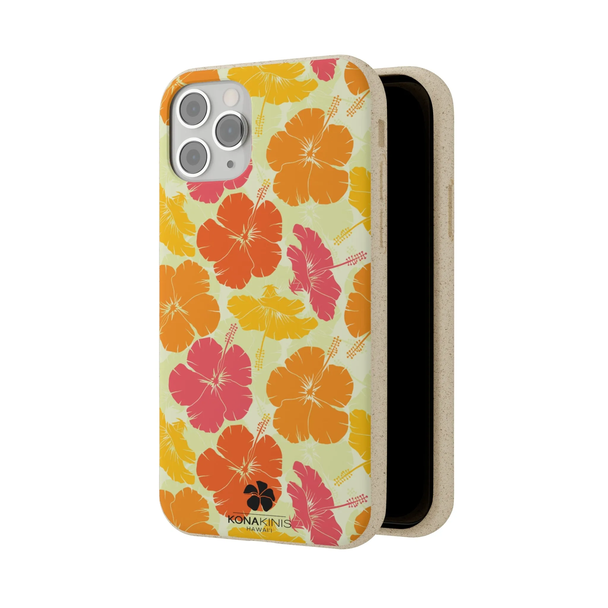Biodegradable Cell Phone Case - Vintage Hibiscus