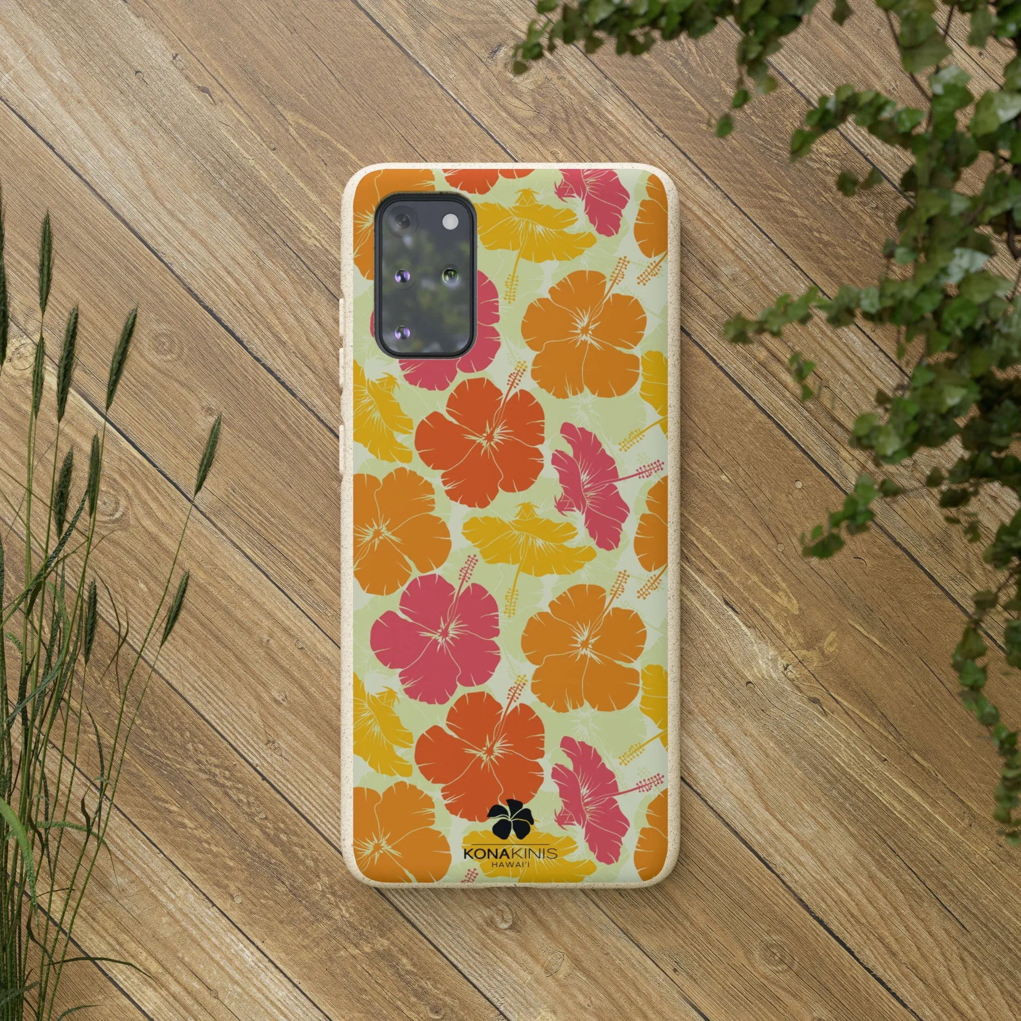 Biodegradable Cell Phone Case - Vintage Hibiscus