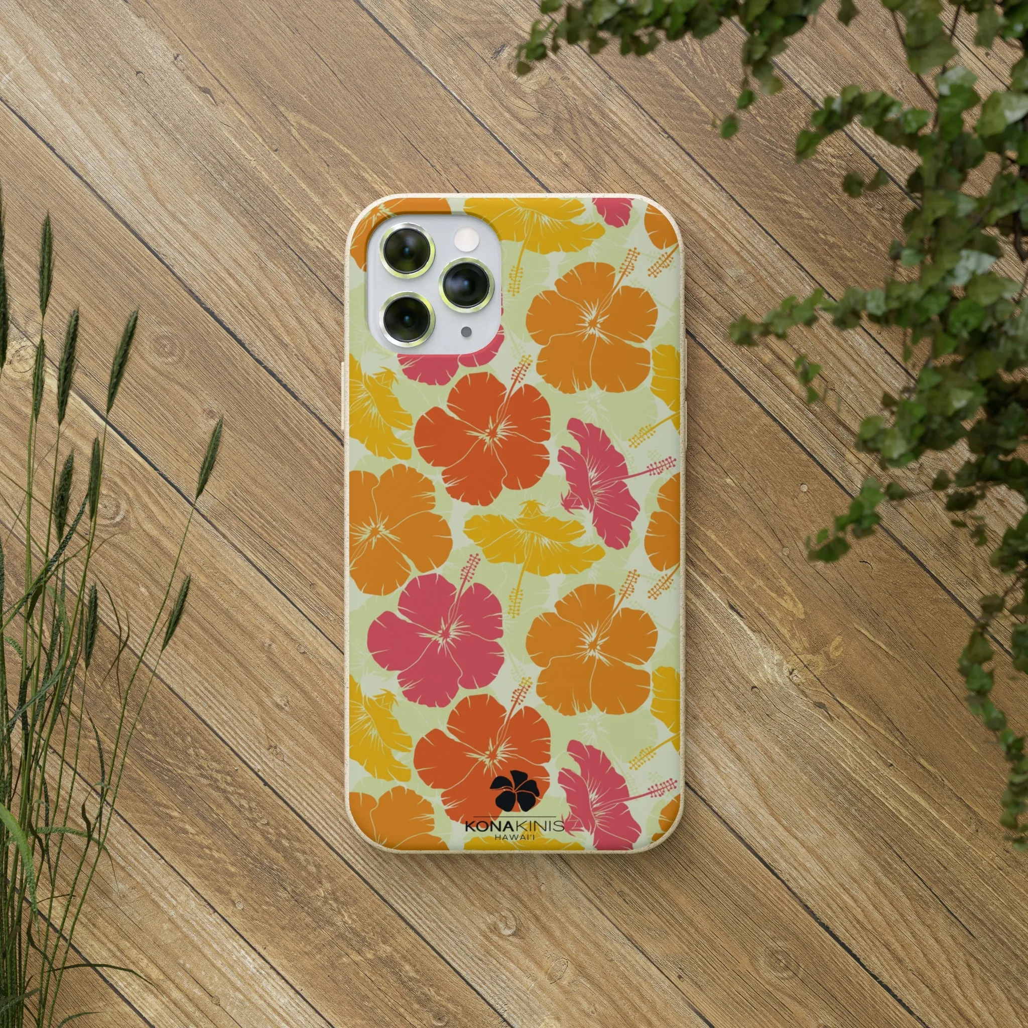 Biodegradable Cell Phone Case - Vintage Hibiscus