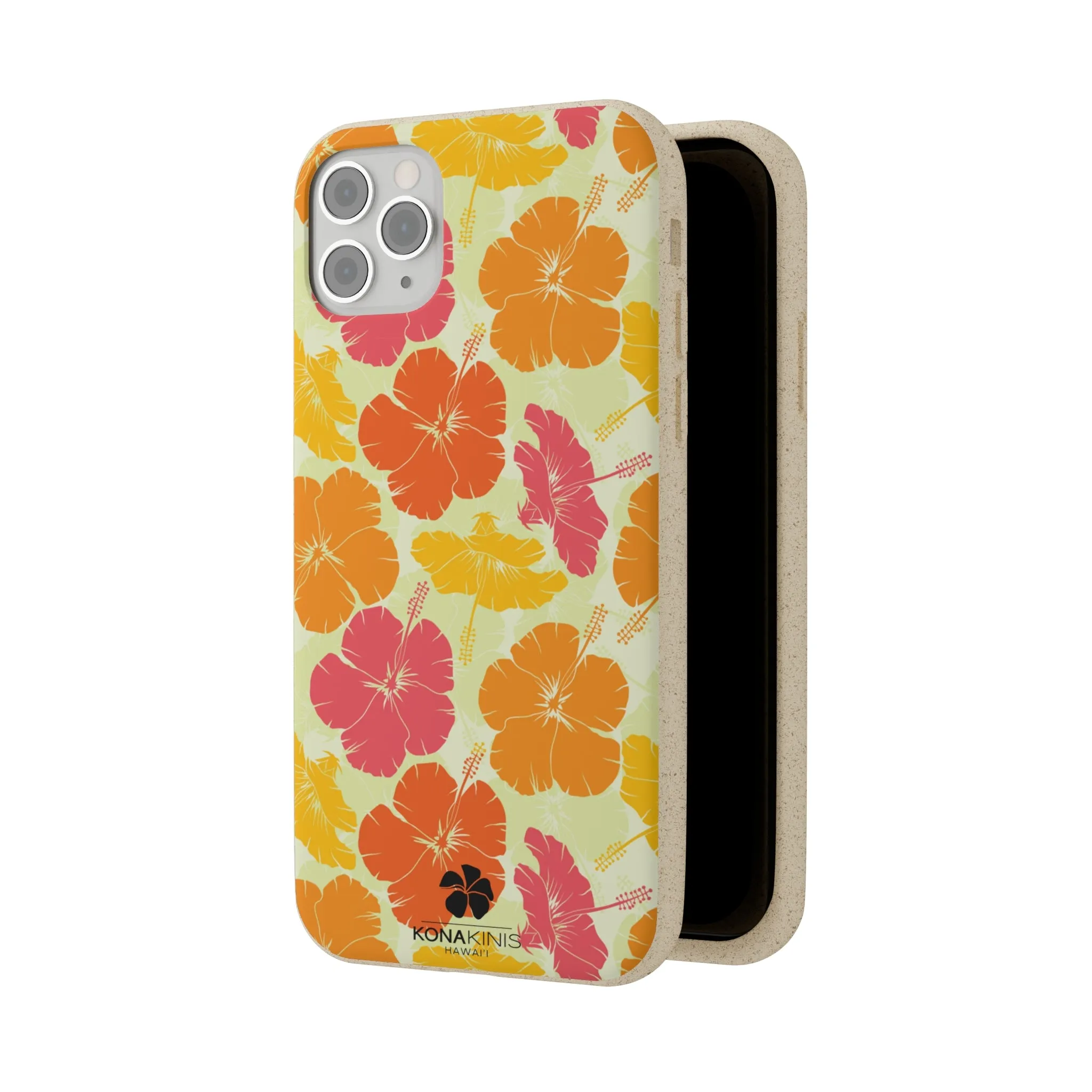 Biodegradable Cell Phone Case - Vintage Hibiscus
