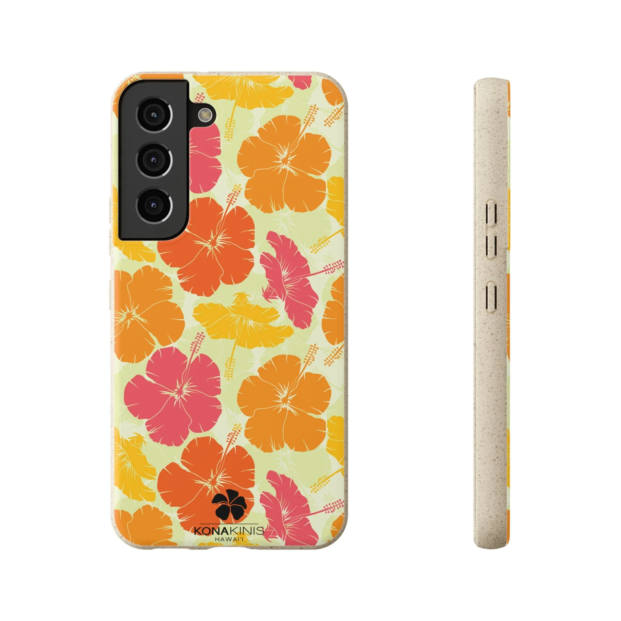 Biodegradable Cell Phone Case - Vintage Hibiscus
