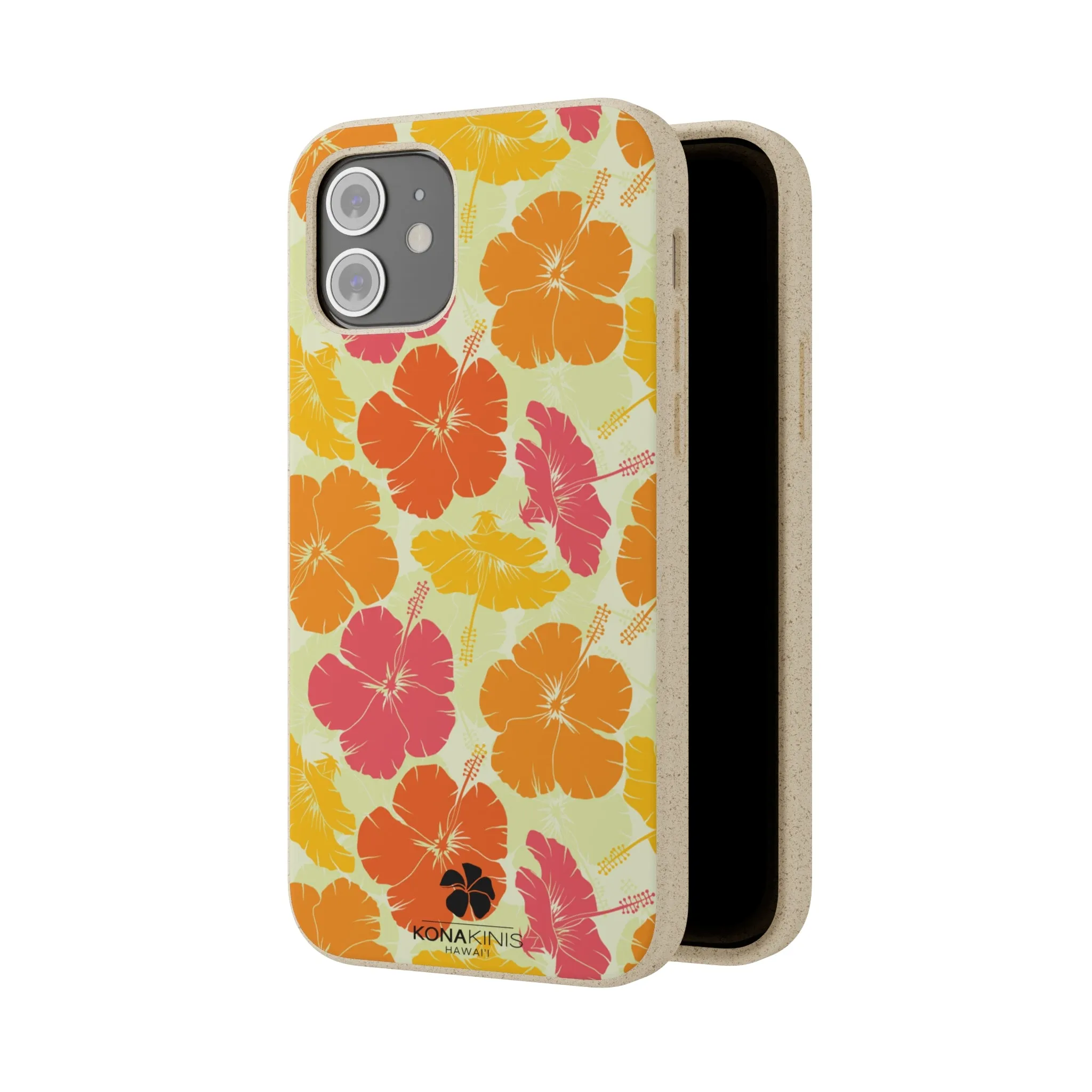 Biodegradable Cell Phone Case - Vintage Hibiscus