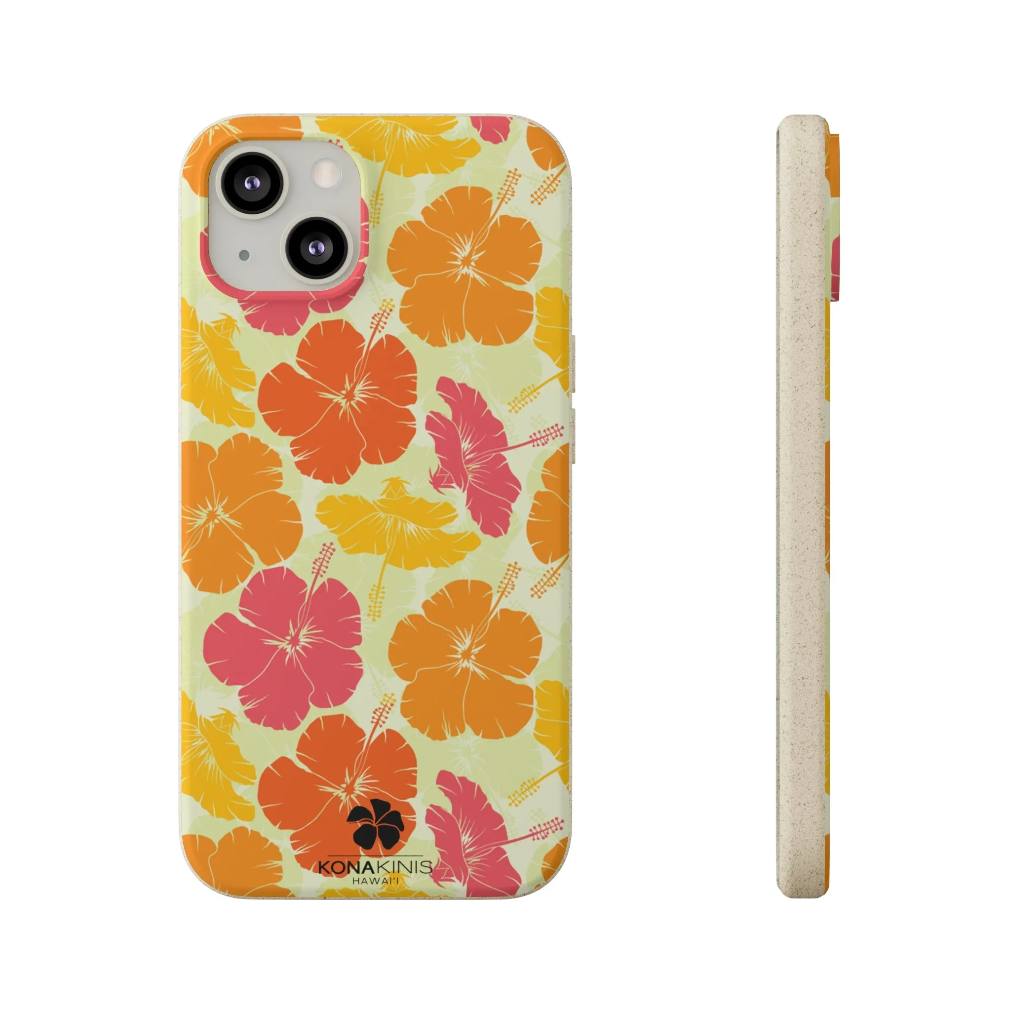 Biodegradable Cell Phone Case - Vintage Hibiscus