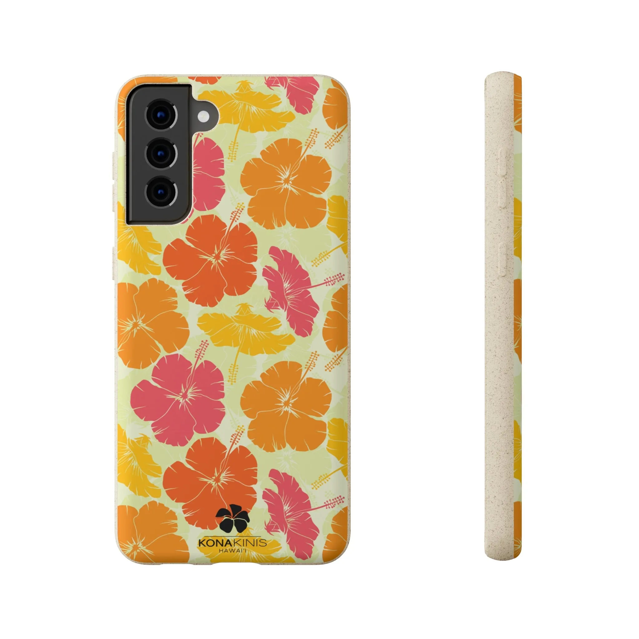 Biodegradable Cell Phone Case - Vintage Hibiscus