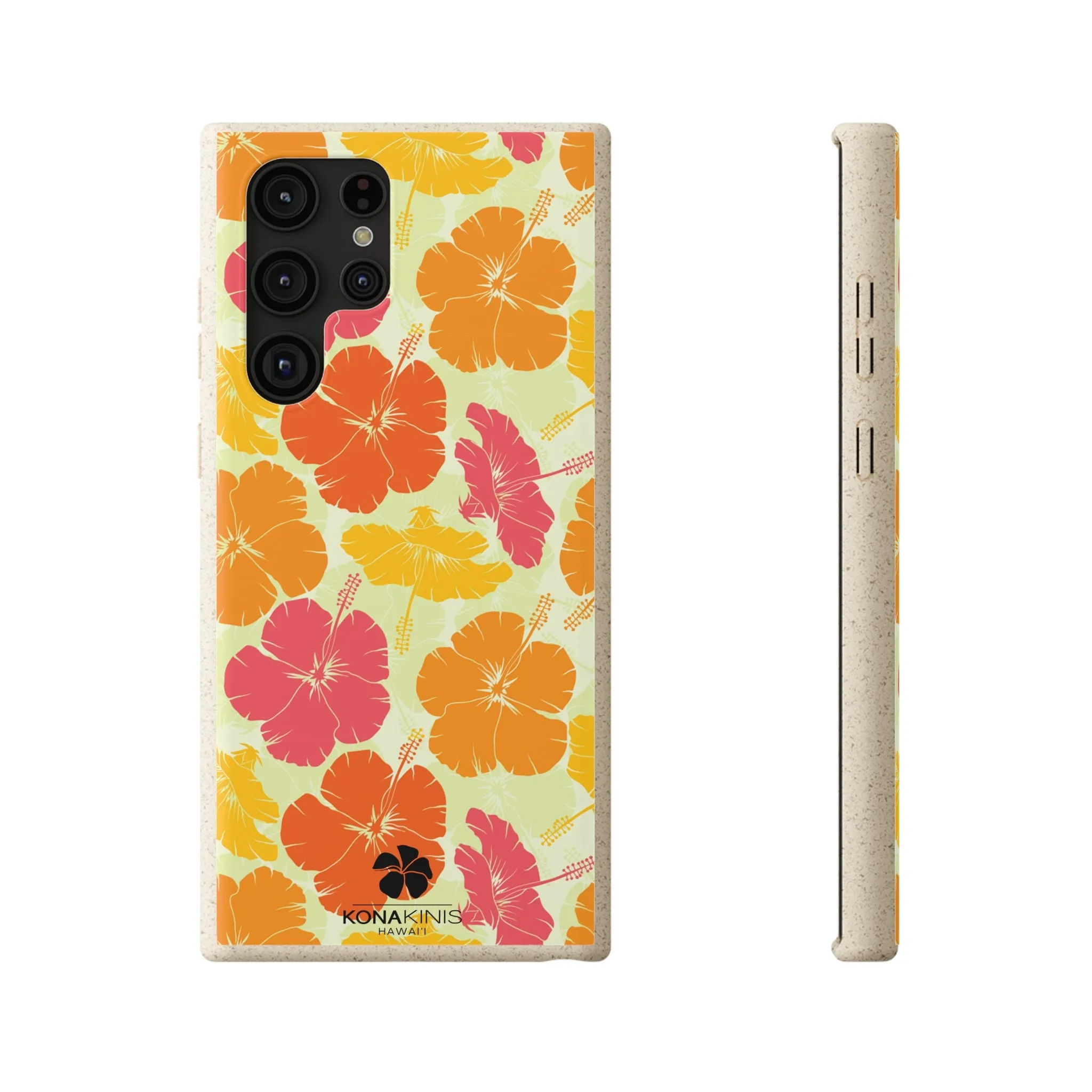 Biodegradable Cell Phone Case - Vintage Hibiscus
