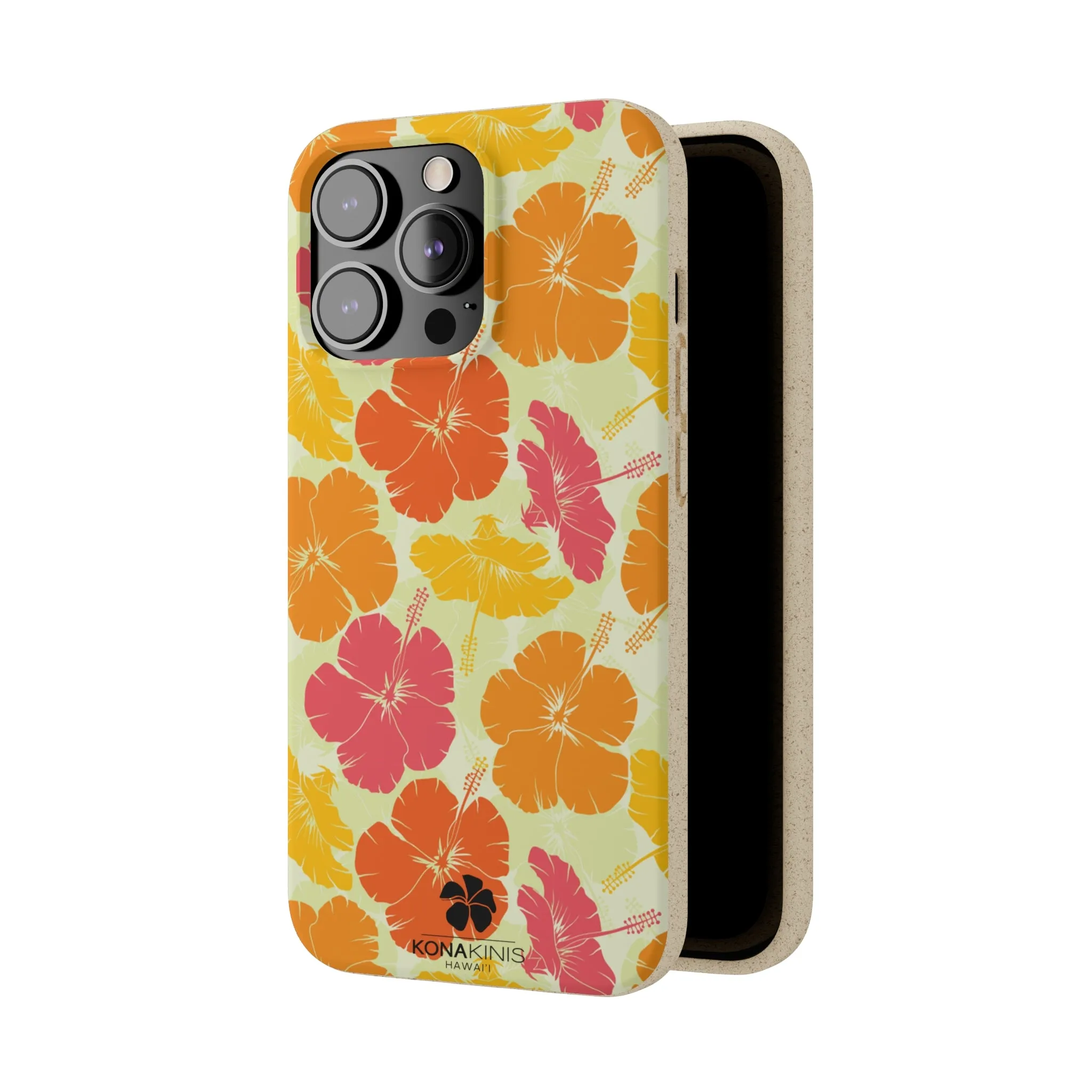 Biodegradable Cell Phone Case - Vintage Hibiscus