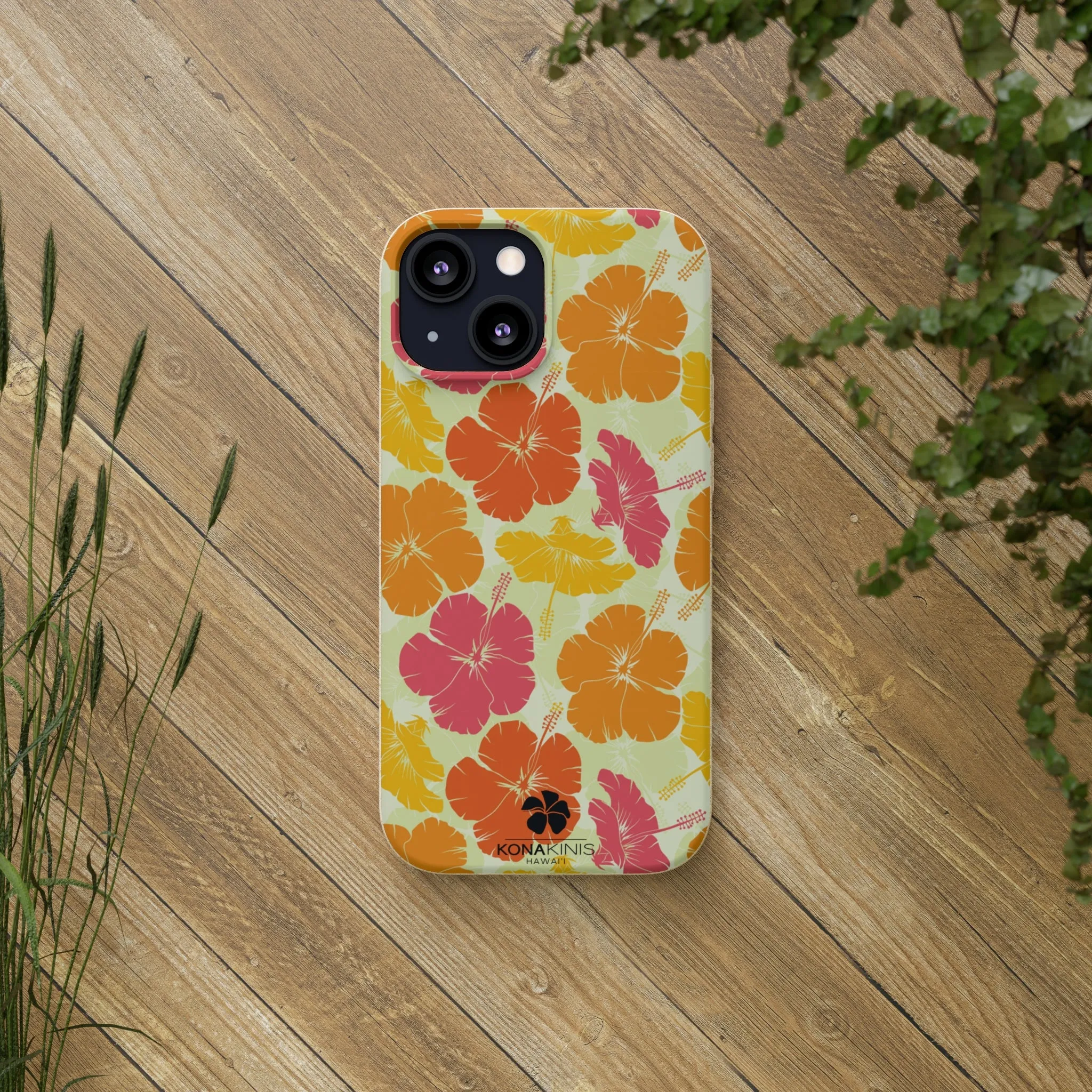 Biodegradable Cell Phone Case - Vintage Hibiscus