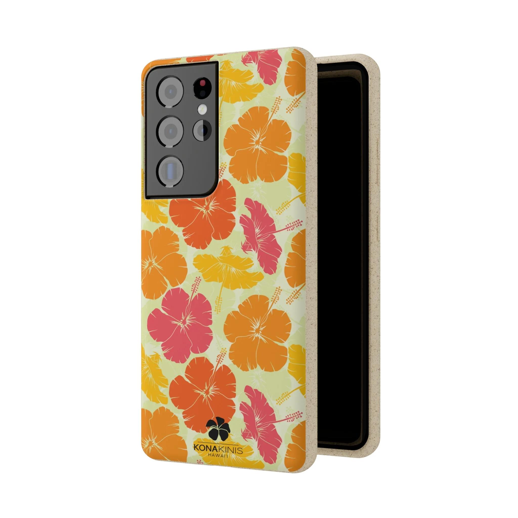 Biodegradable Cell Phone Case - Vintage Hibiscus