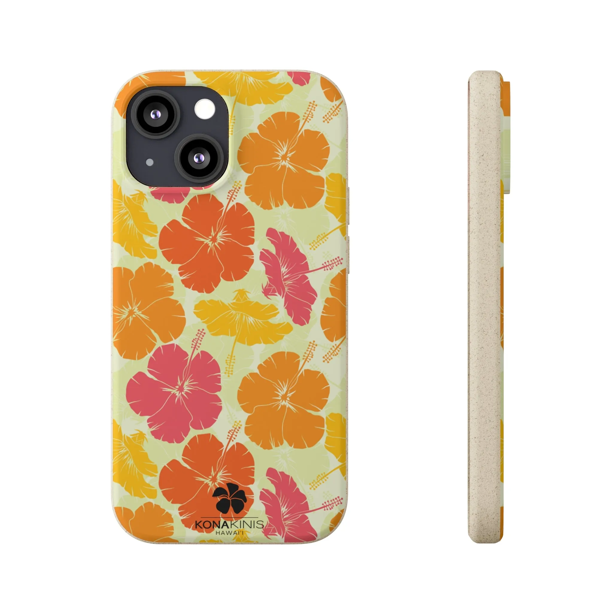 Biodegradable Cell Phone Case - Vintage Hibiscus