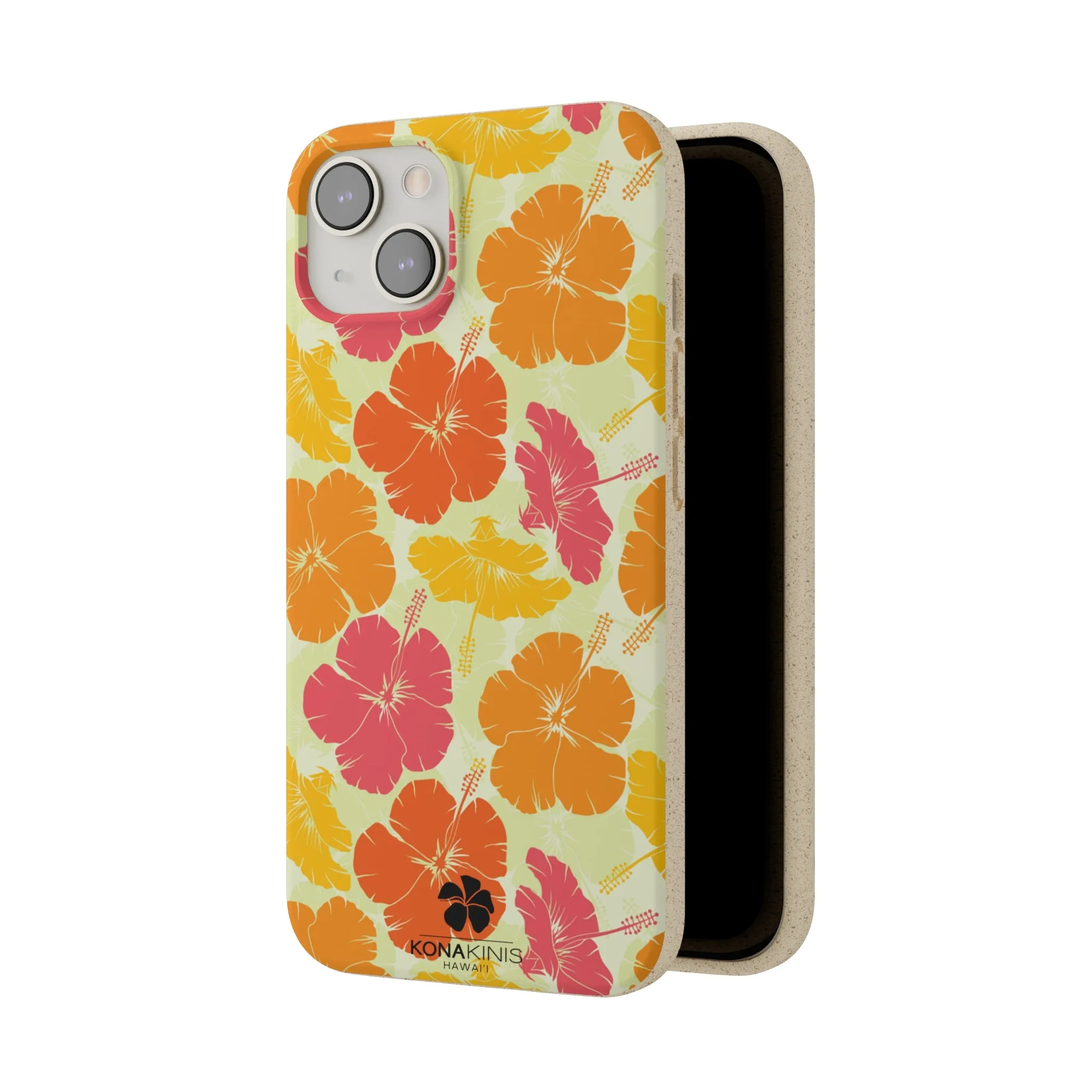 Biodegradable Cell Phone Case - Vintage Hibiscus