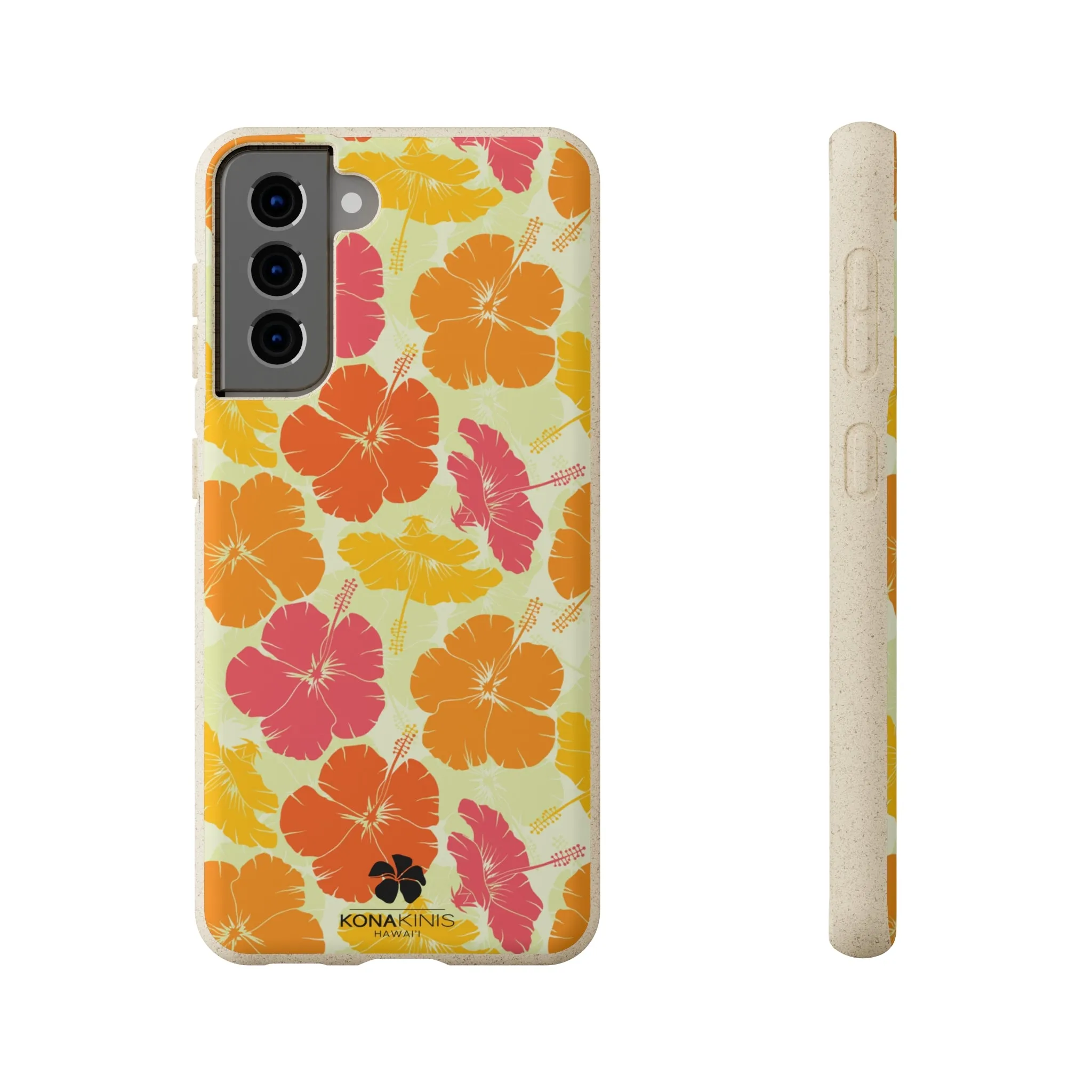 Biodegradable Cell Phone Case - Vintage Hibiscus