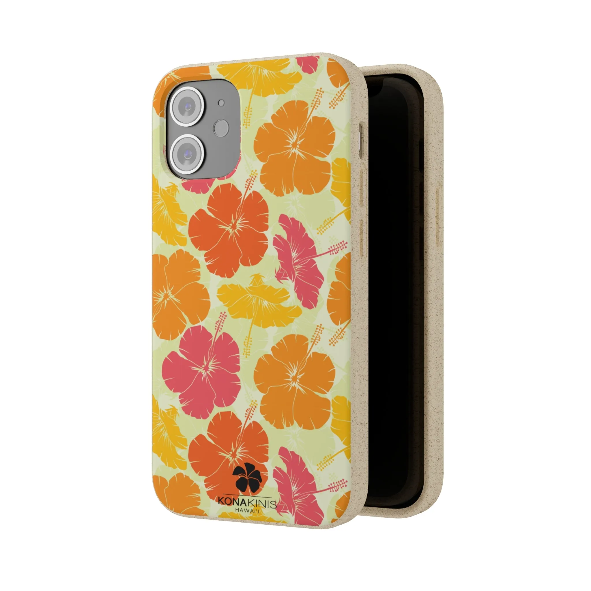 Biodegradable Cell Phone Case - Vintage Hibiscus