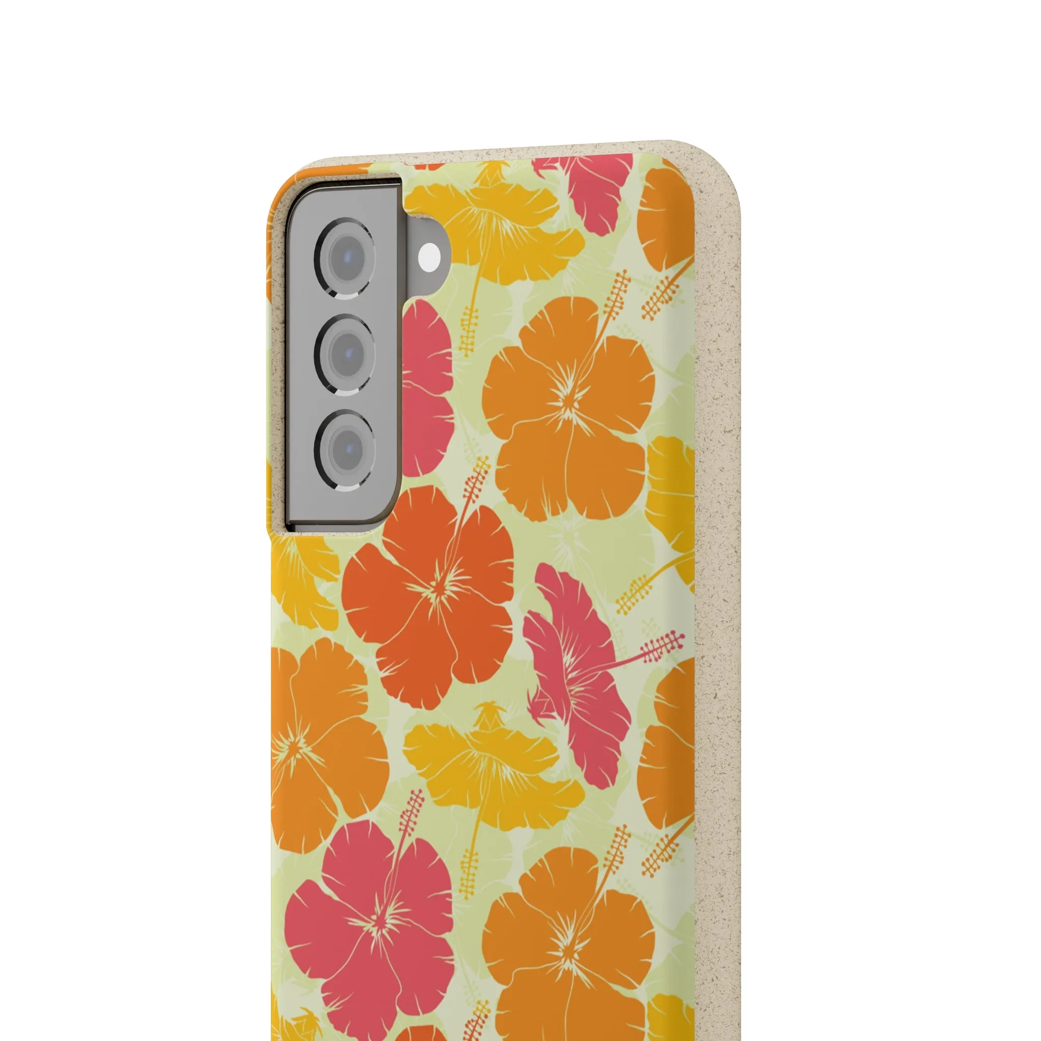 Biodegradable Cell Phone Case - Vintage Hibiscus