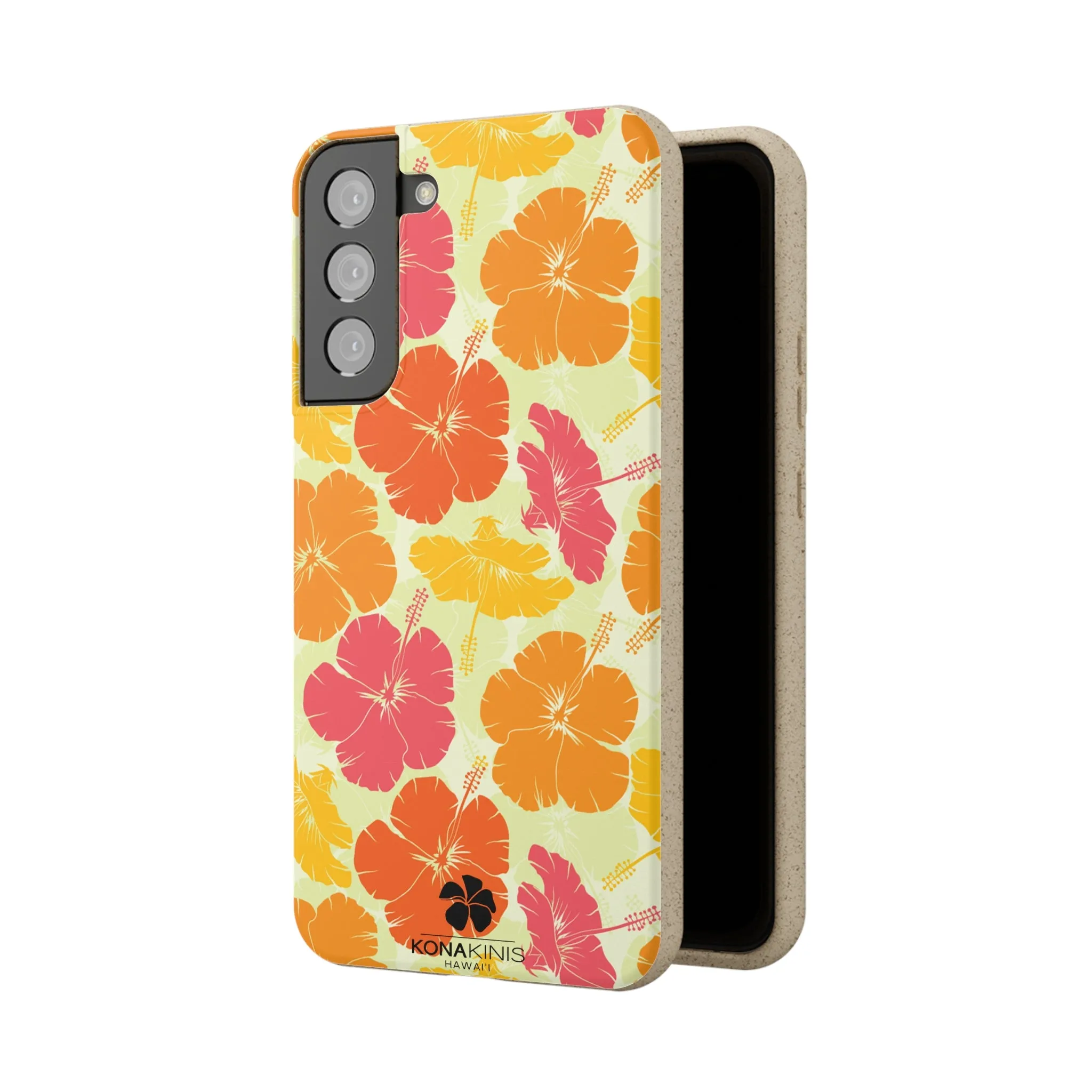 Biodegradable Cell Phone Case - Vintage Hibiscus