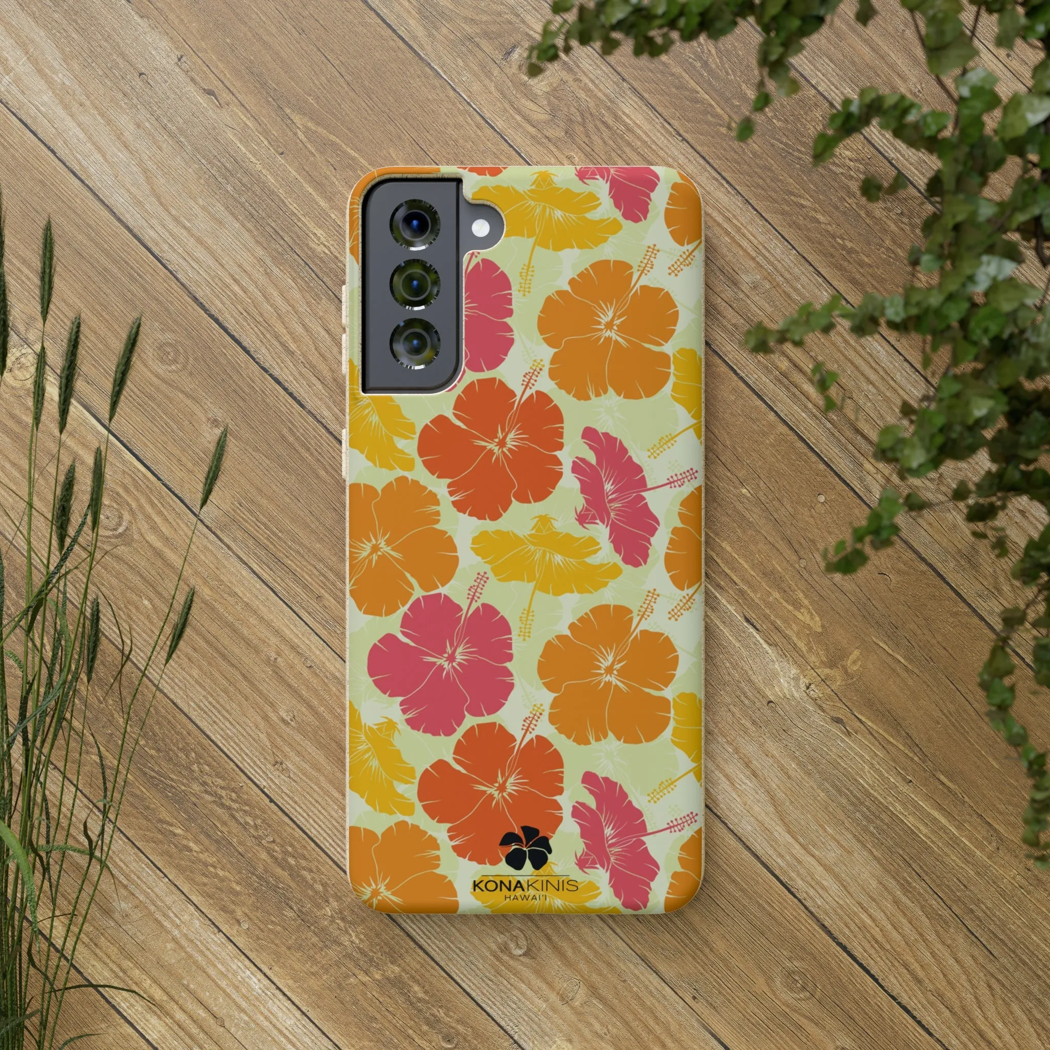 Biodegradable Cell Phone Case - Vintage Hibiscus