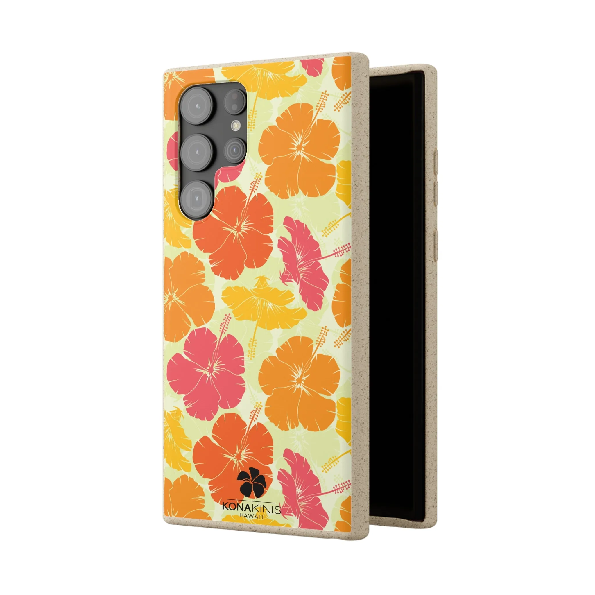 Biodegradable Cell Phone Case - Vintage Hibiscus