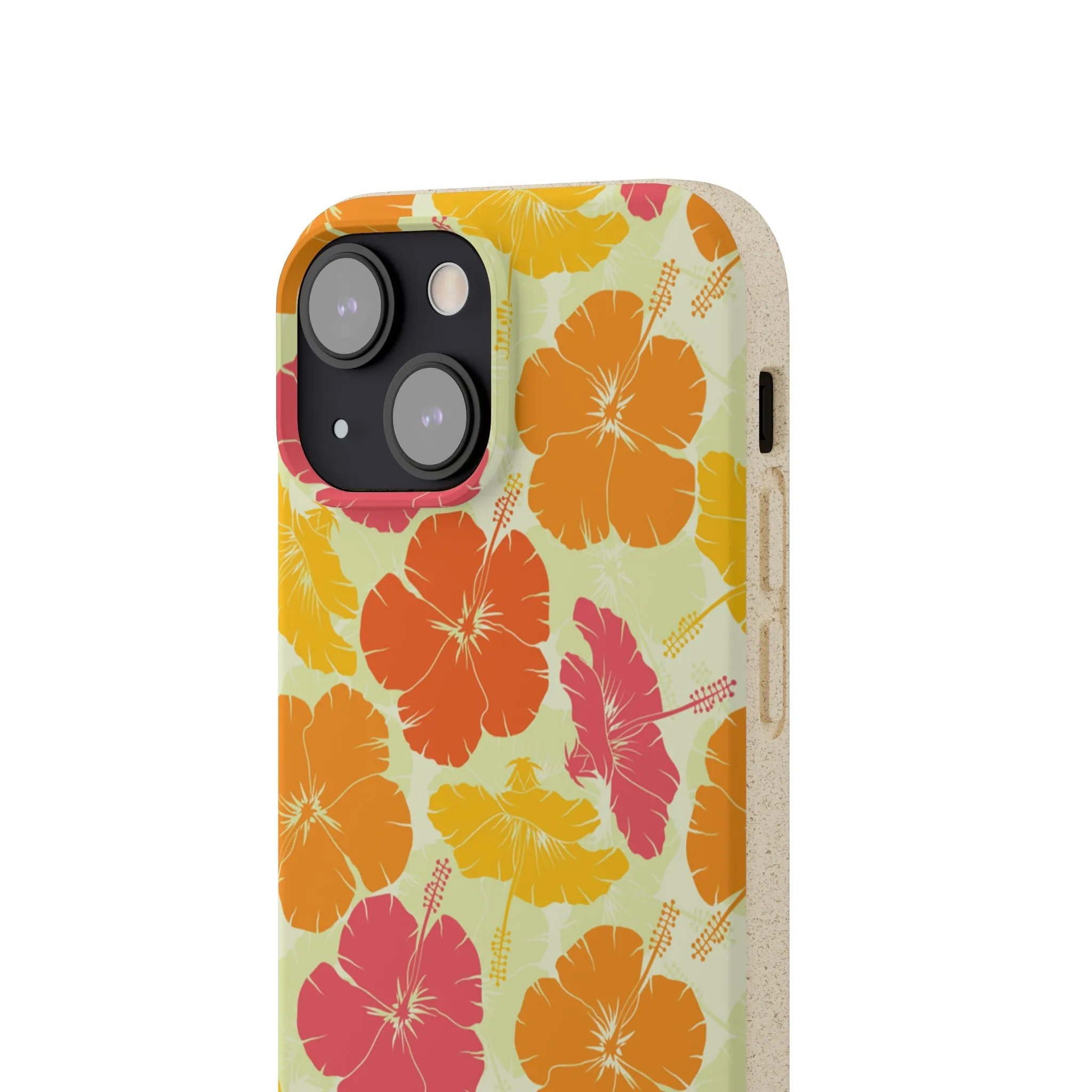 Biodegradable Cell Phone Case - Vintage Hibiscus