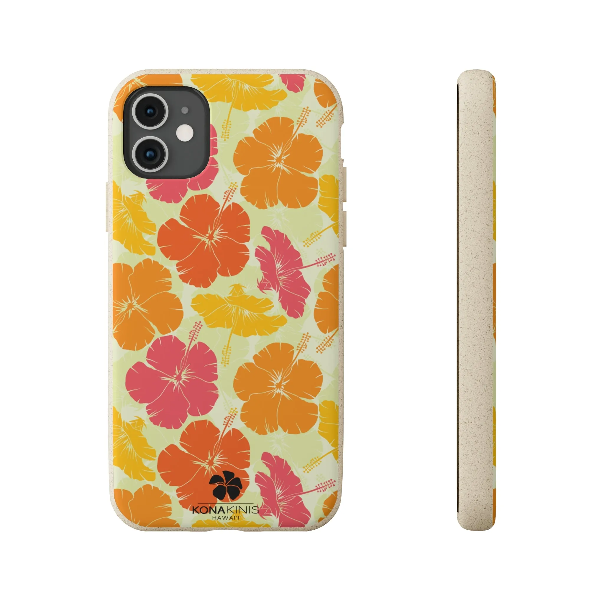 Biodegradable Cell Phone Case - Vintage Hibiscus