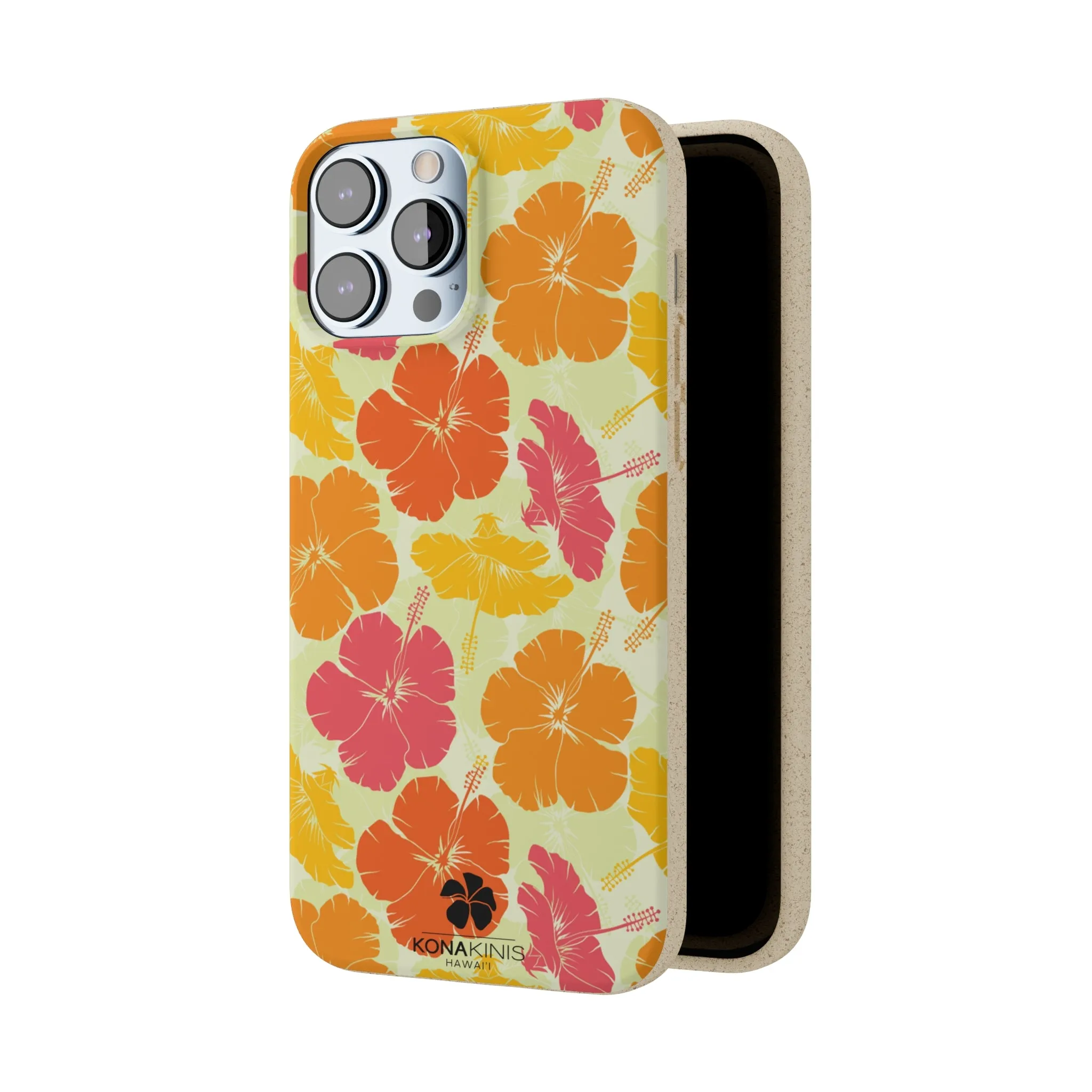 Biodegradable Cell Phone Case - Vintage Hibiscus