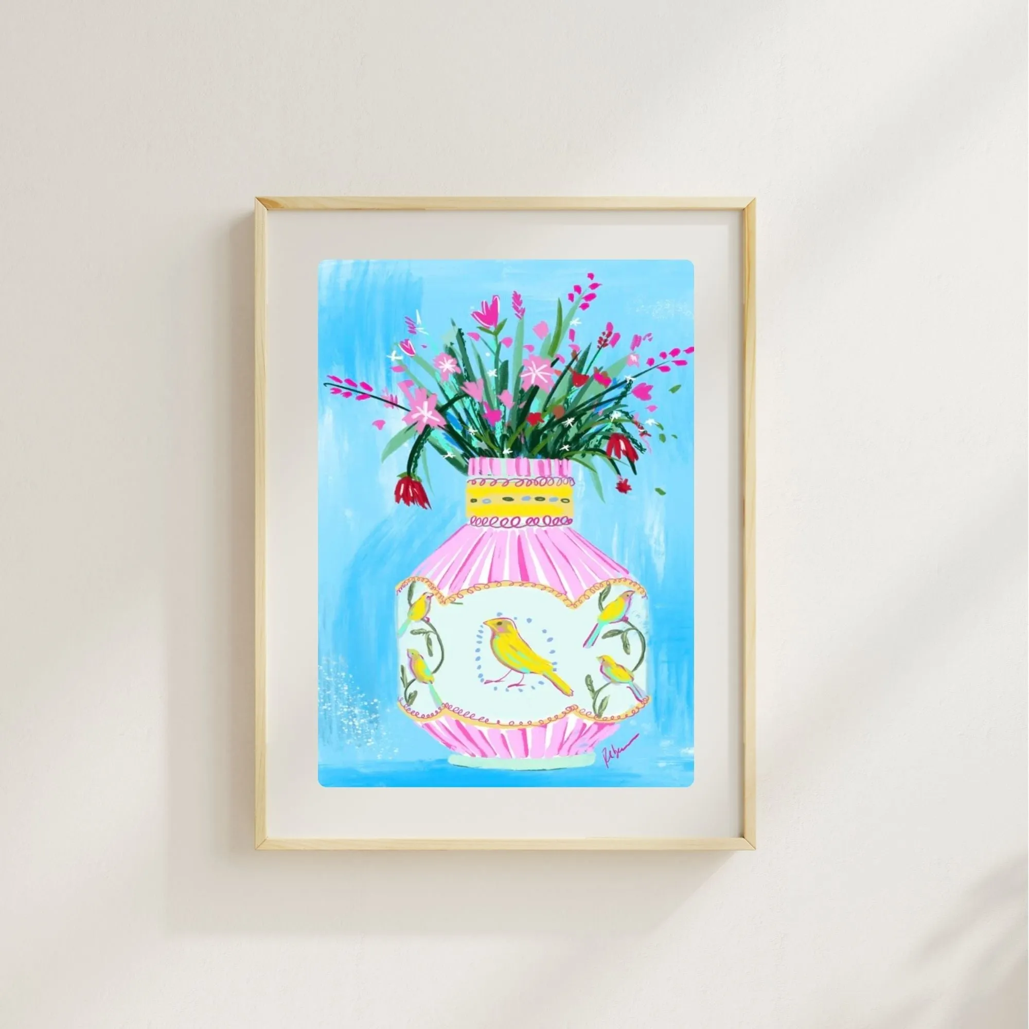 BIRD VASE - Art Print