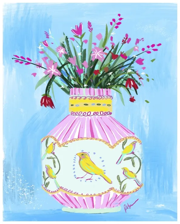 BIRD VASE - Art Print
