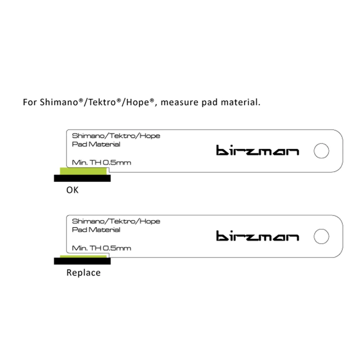 BIRZMAN BICYCLE BRAKE PAD WEAR INDICTOR