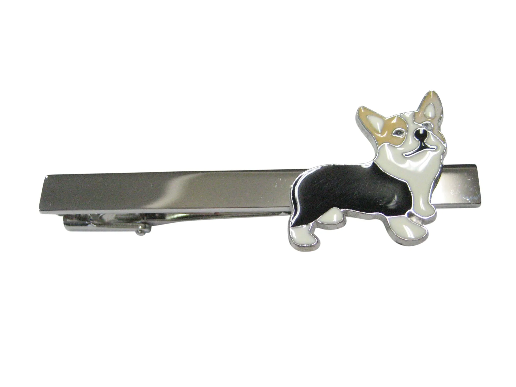Black and Beige Toned Corgi Dog Tie Clip