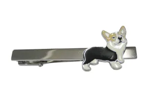 Black and Beige Toned Corgi Dog Tie Clip