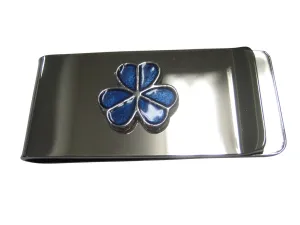 Blue Shamrock Clover Money Clip