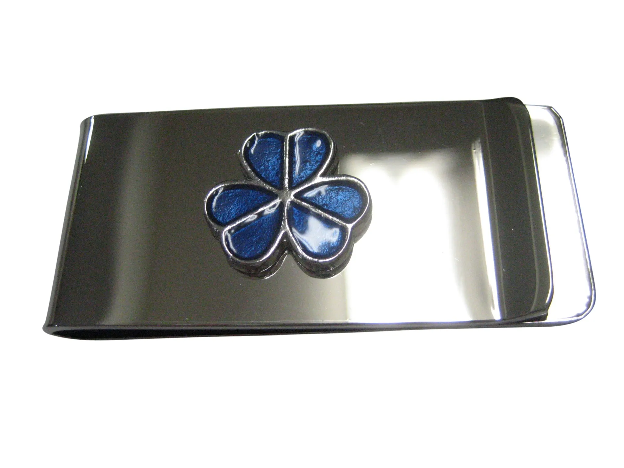 Blue Shamrock Clover Money Clip