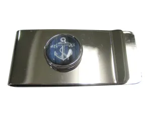 Blue Toned Circular Nautical I Refuse To Sink Anchor Money Clip