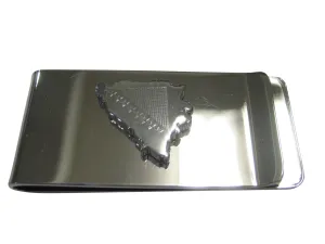 Bosnia Map Shape and Flag Design Money Clip
