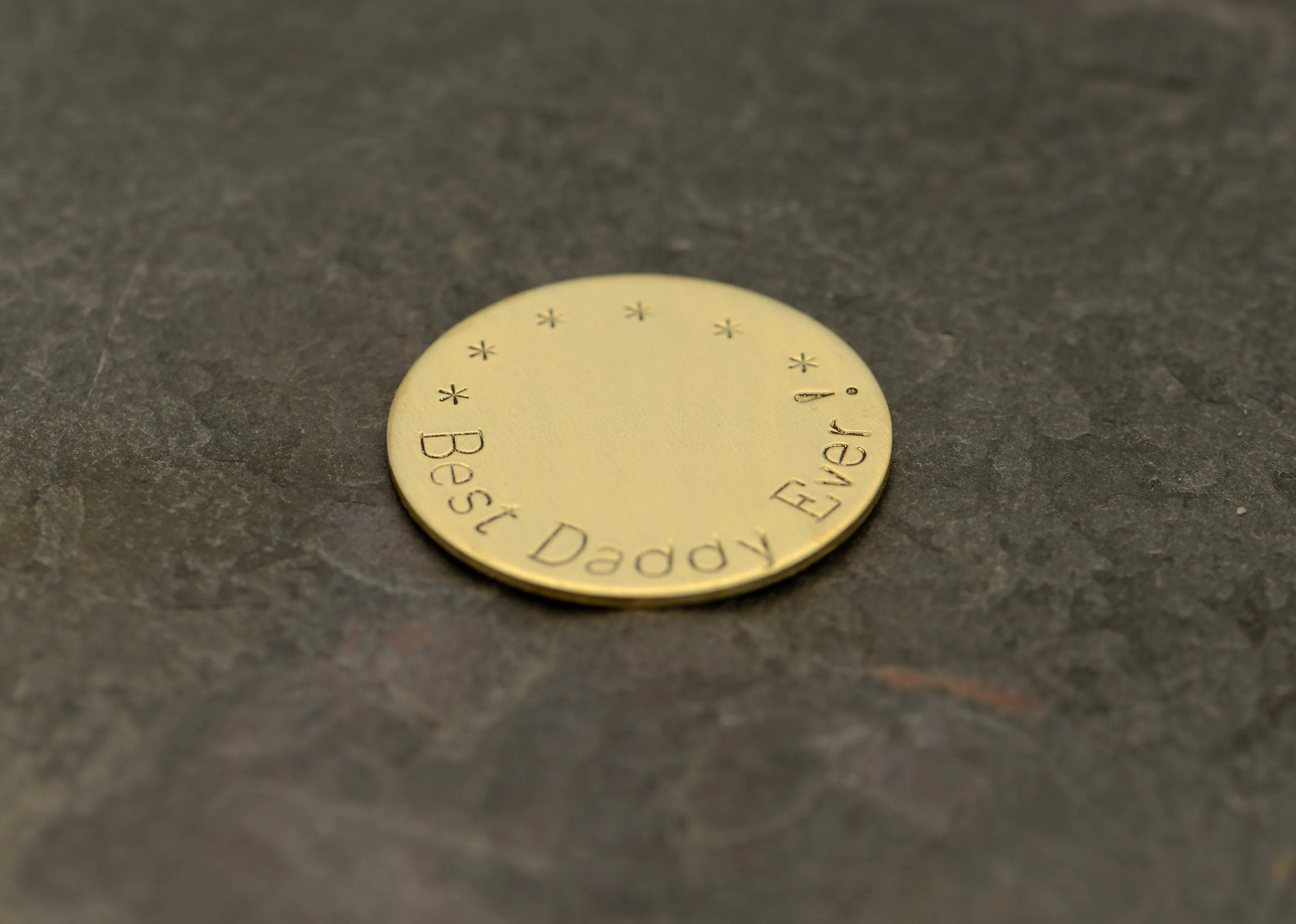 Bronze Golf Ball Marker stamped with Best Dad by Par