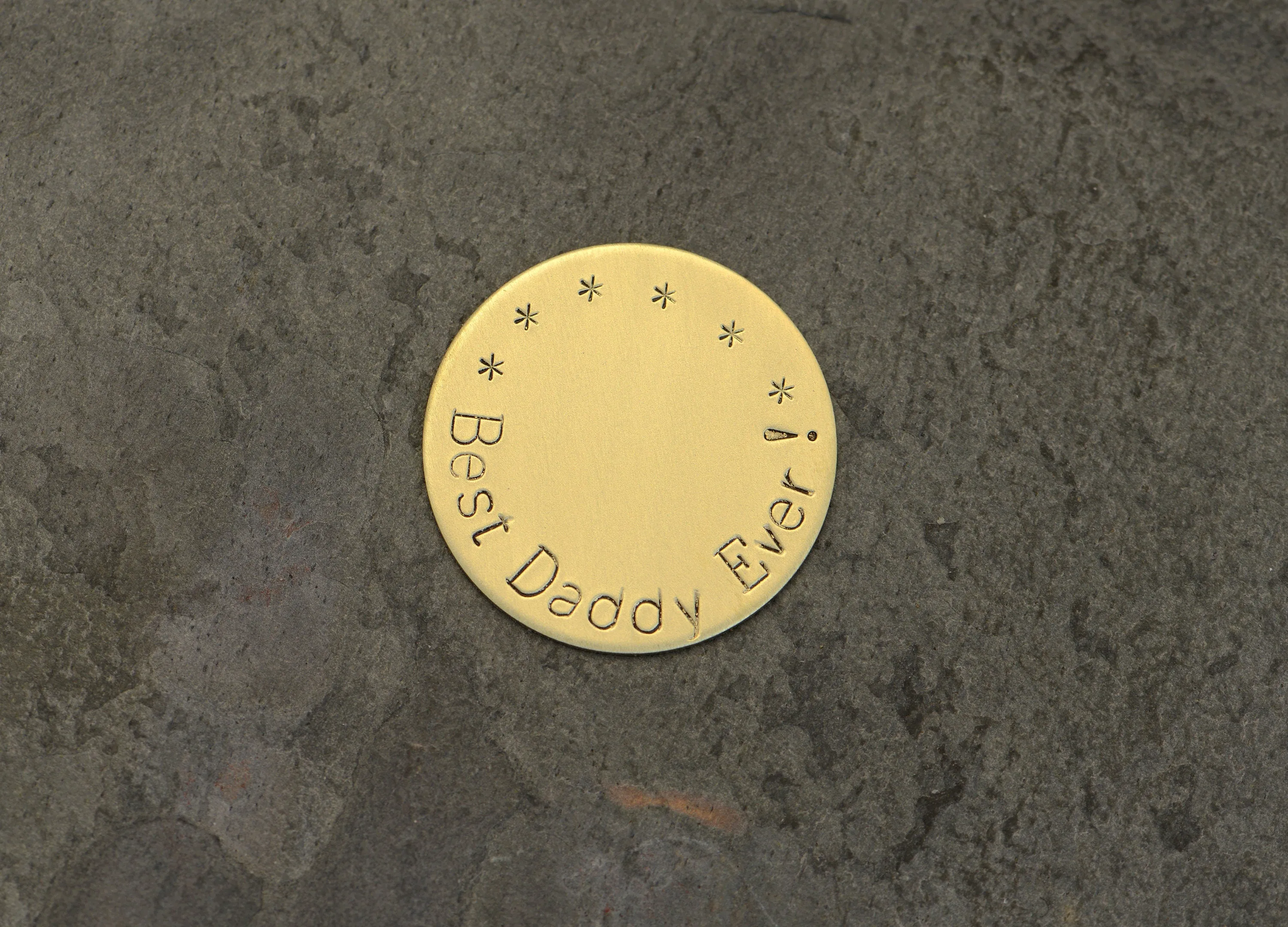 Bronze Golf Ball Marker stamped with Best Dad by Par
