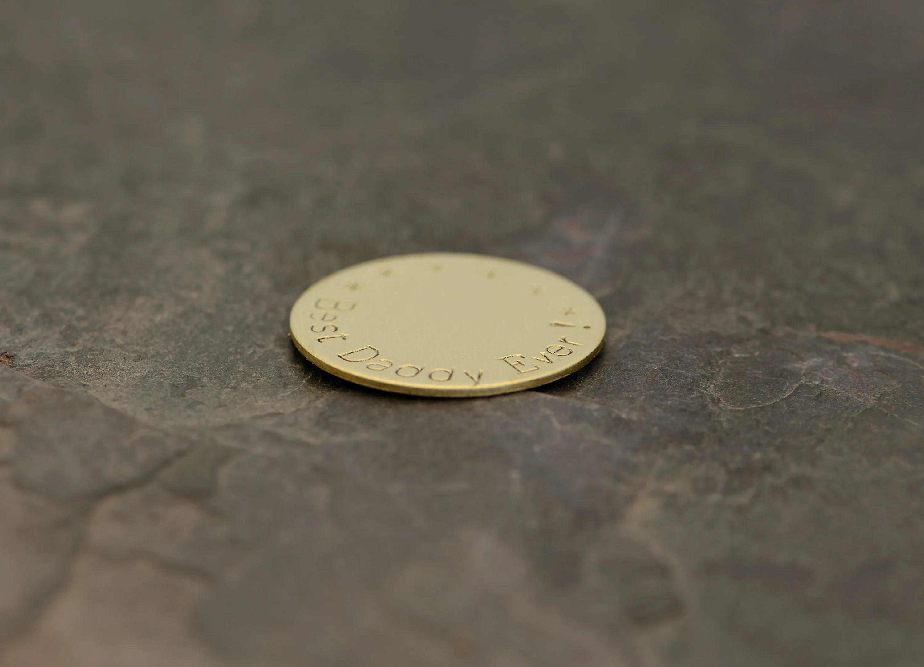 Bronze Golf Ball Marker stamped with Best Dad by Par