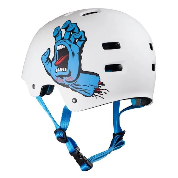Bullet x Santa Cruz Screaming Hand Matt White Helmet Size L/XL