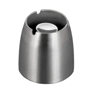 CALANDIS® Stainless Steel Ashtray Tabletop Smoker Cigar Ash Tray Holder Bar Supplies L | 1 Piece Stainless Steel Ashtray